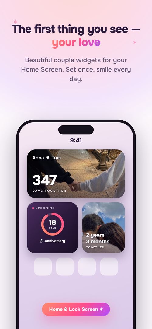Malvi home-screen widget with the question of the day